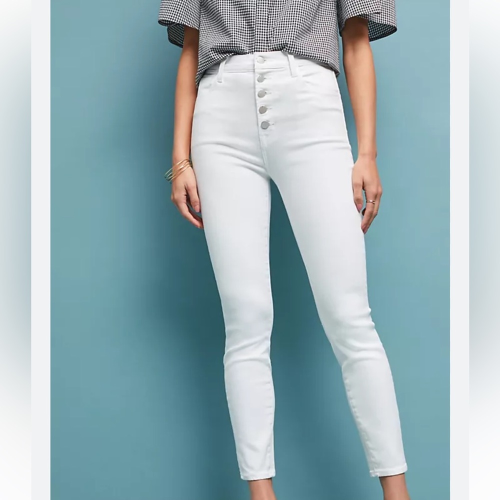 J Brand Lillie High Rise Crop Skinny in White
